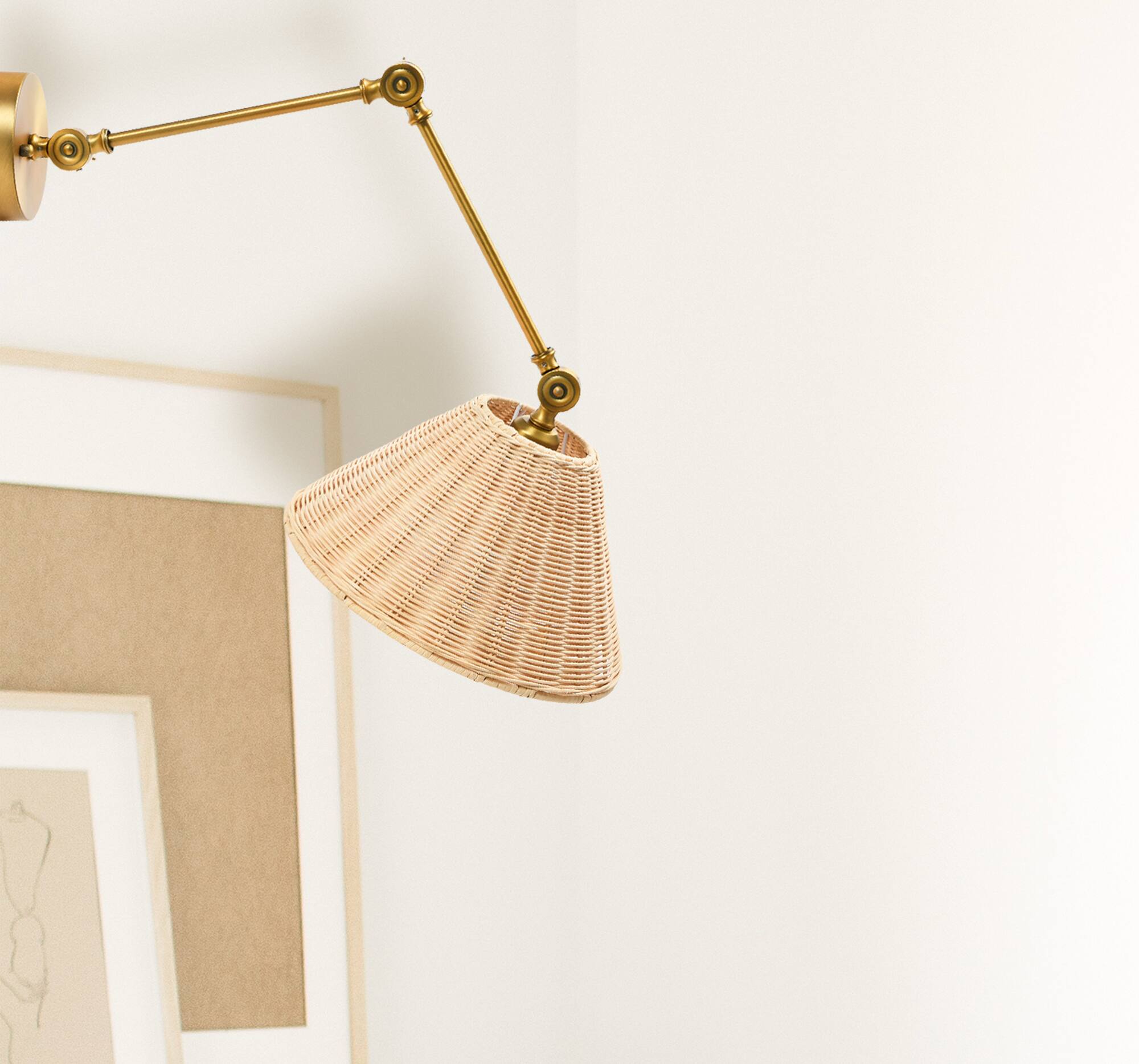 Hello Honey® 29" Antique Metal Brass Finish Coastal Adjustable Wall Sconce